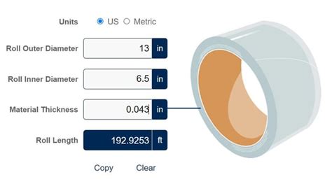 sheet metal rolling calculator|calculate footage on a roll.